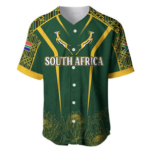 Personalised South African Heritage Day Baseball Jersey Kente Ethnic Patterns Mix Springboks