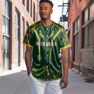 Personalised South African Heritage Day Baseball Jersey Kente Ethnic Patterns Mix Springboks