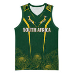 Personalised South African Heritage Day Basketball Jersey Kente Ethnic Patterns Mix Springboks LT7