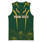Personalised South African Heritage Day Basketball Jersey Kente Ethnic Patterns Mix Springboks LT7