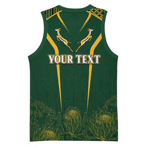 Personalised South African Heritage Day Basketball Jersey Kente Ethnic Patterns Mix Springboks LT7