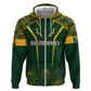Personalised South African Heritage Day Hoodie Kente Ethnic Patterns Mix Springboks