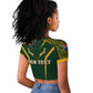 Personalised South African Heritage Day Raglan Cropped T shirt Kente Ethnic Patterns Mix Springboks