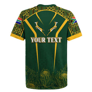 Personalised South African Heritage Day Rugby Jersey Kente Ethnic Patterns Mix Springboks