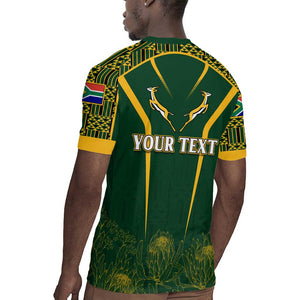 Personalised South African Heritage Day Rugby Jersey Kente Ethnic Patterns Mix Springboks