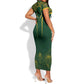 Personalised South African Heritage Day Short Sleeve Bodycon Dress Kente Ethnic Patterns Mix Springboks LT7