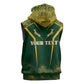 Personalised South African Heritage Day Sleeveless Zip Hoodie Kente Ethnic Patterns Mix Springboks - African Pride
