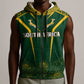 Personalised South African Heritage Day Sleeveless Zip Hoodie Kente Ethnic Patterns Mix Springboks - African Pride