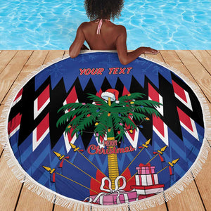 Haiti Afro Christmas Personalized Beach Blanket Festive Vibes