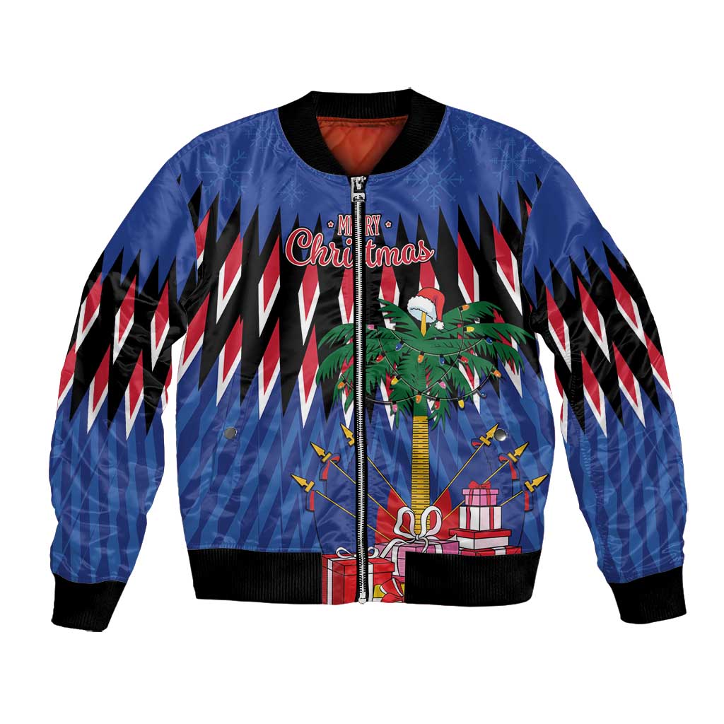 Haiti Afro Christmas Personalized Bomber Jacket Festive Vibes