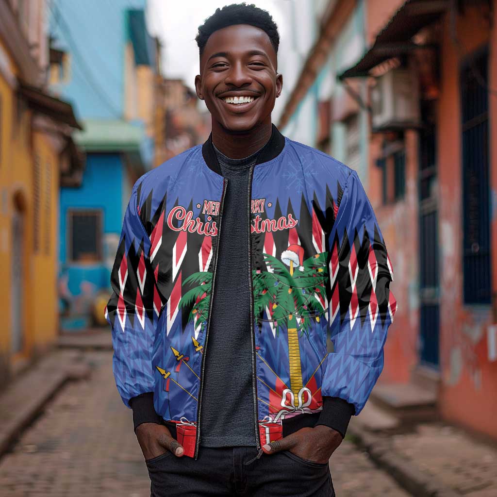 Haiti Afro Christmas Personalized Bomber Jacket Festive Vibes