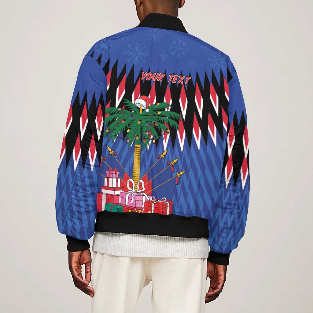 Haiti Afro Christmas Personalized Bomber Jacket Festive Vibes