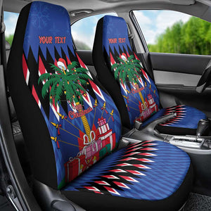 Haiti Afro Christmas Personalized Car Seat Cover Festive Vibes