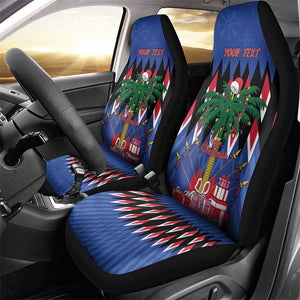 Haiti Afro Christmas Personalized Car Seat Cover Festive Vibes