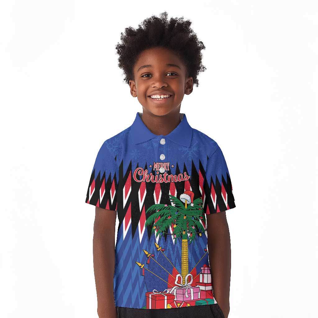 Haiti Afro Christmas Personalized Kid Polo Shirt Festive Vibes