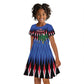 Haiti Afro Christmas Personalized Kid Short Sleeve Dress Festive Vibes