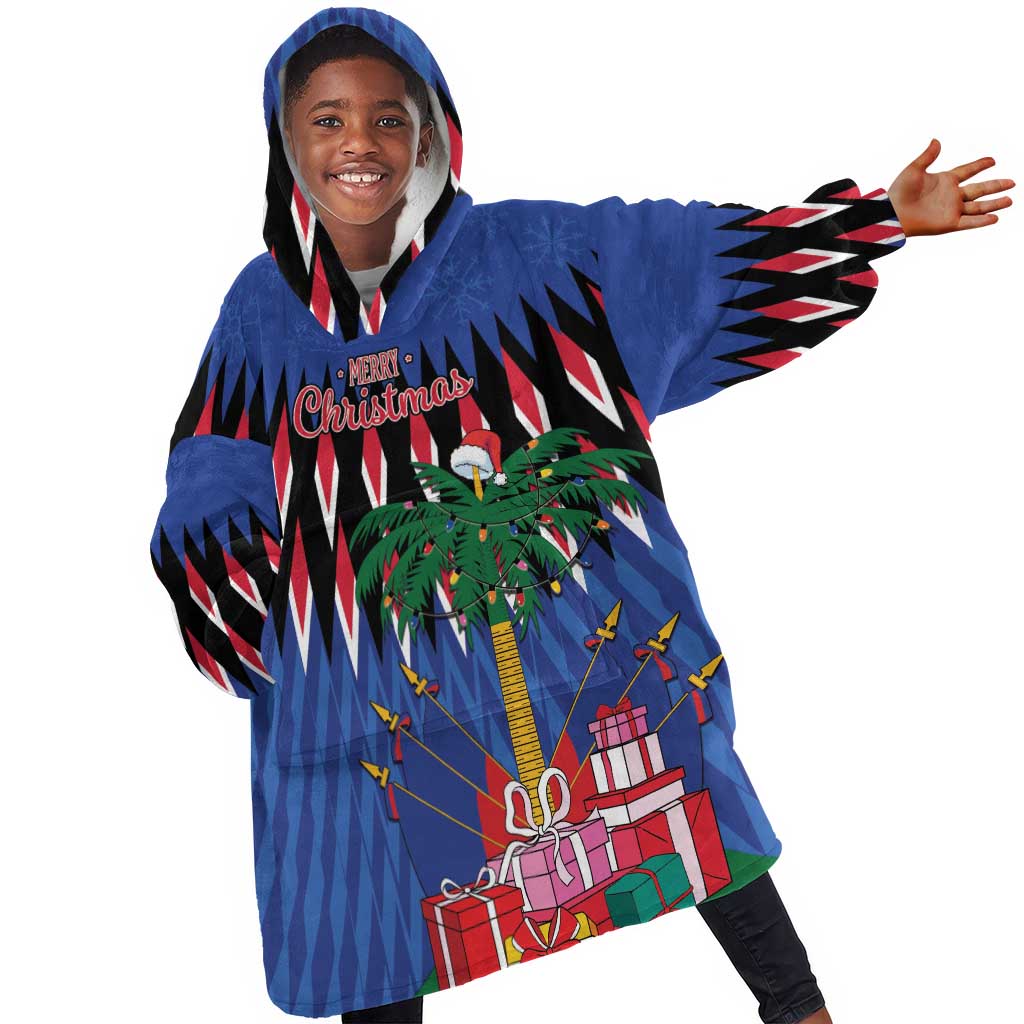 Haiti Afro Christmas Personalized Kid Wearable Blanket Hoodie Festive Vibes