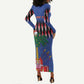 Haiti Afro Christmas Personalized Long Sleeve Bodycon Dress Festive Vibes LT7