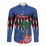 Haiti Afro Christmas Personalized Long Sleeve Button Shirt Festive Vibes