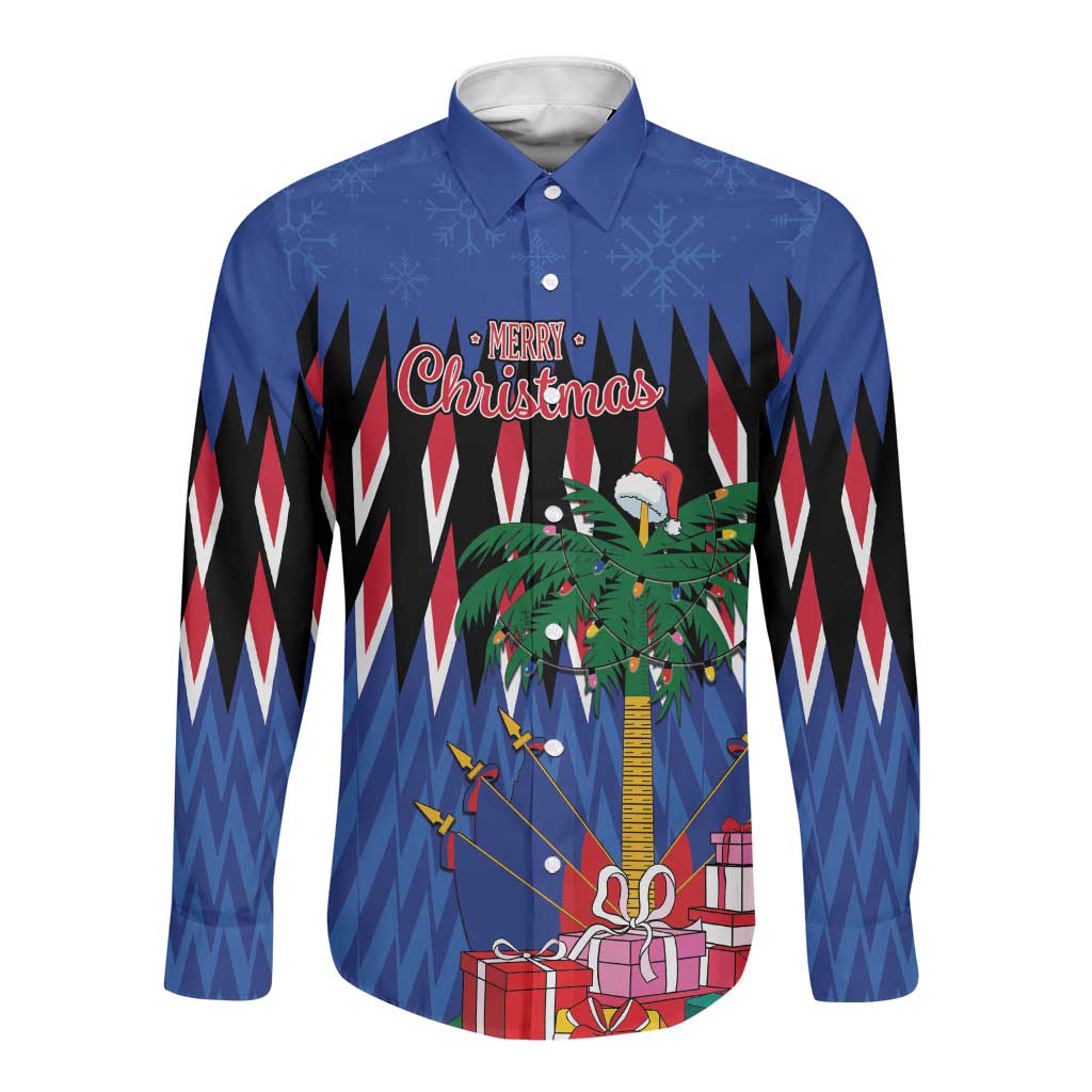 Haiti Afro Christmas Personalized Long Sleeve Button Shirt Festive Vibes