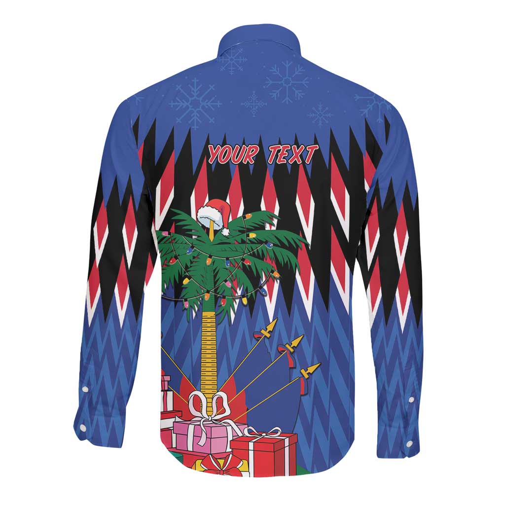 Haiti Afro Christmas Personalized Long Sleeve Button Shirt Festive Vibes