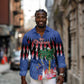 Haiti Afro Christmas Personalized Long Sleeve Button Shirt Festive Vibes