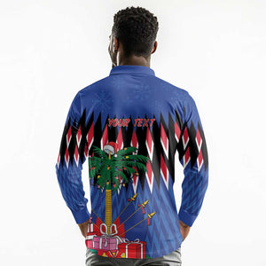 Haiti Afro Christmas Personalized Long Sleeve Polo Shirt Festive Vibes