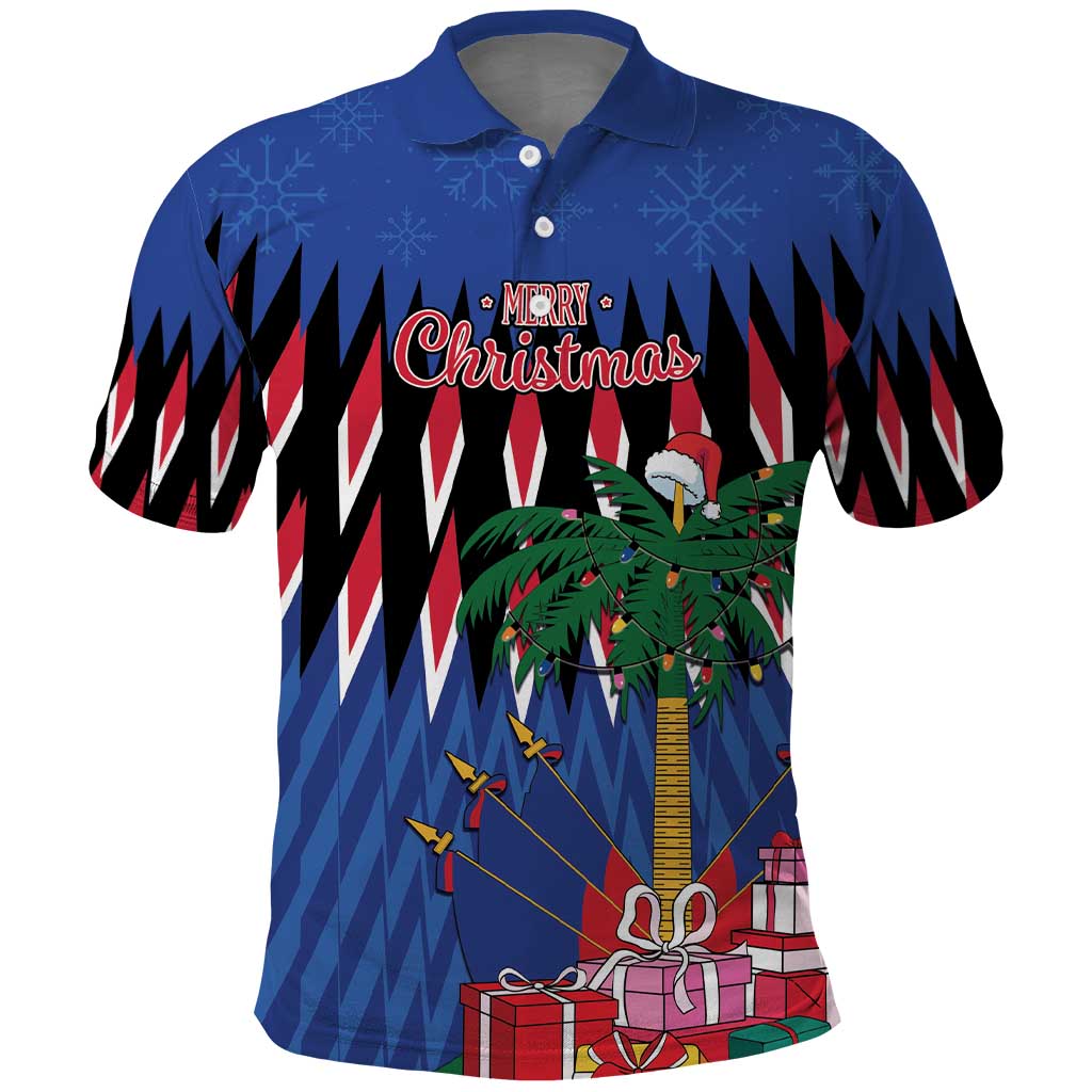 Haiti Afro Christmas Personalized Polo Shirt Festive Vibes