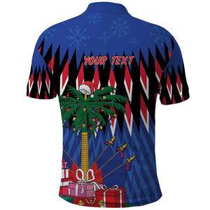 Haiti Afro Christmas Personalized Polo Shirt Festive Vibes