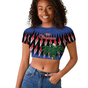 Haiti Afro Christmas Personalized Raglan Cropped T shirt Festive Vibes