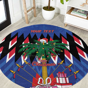 Haiti Afro Christmas Personalized Round Carpet Festive Vibes