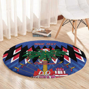 Haiti Afro Christmas Personalized Round Carpet Festive Vibes