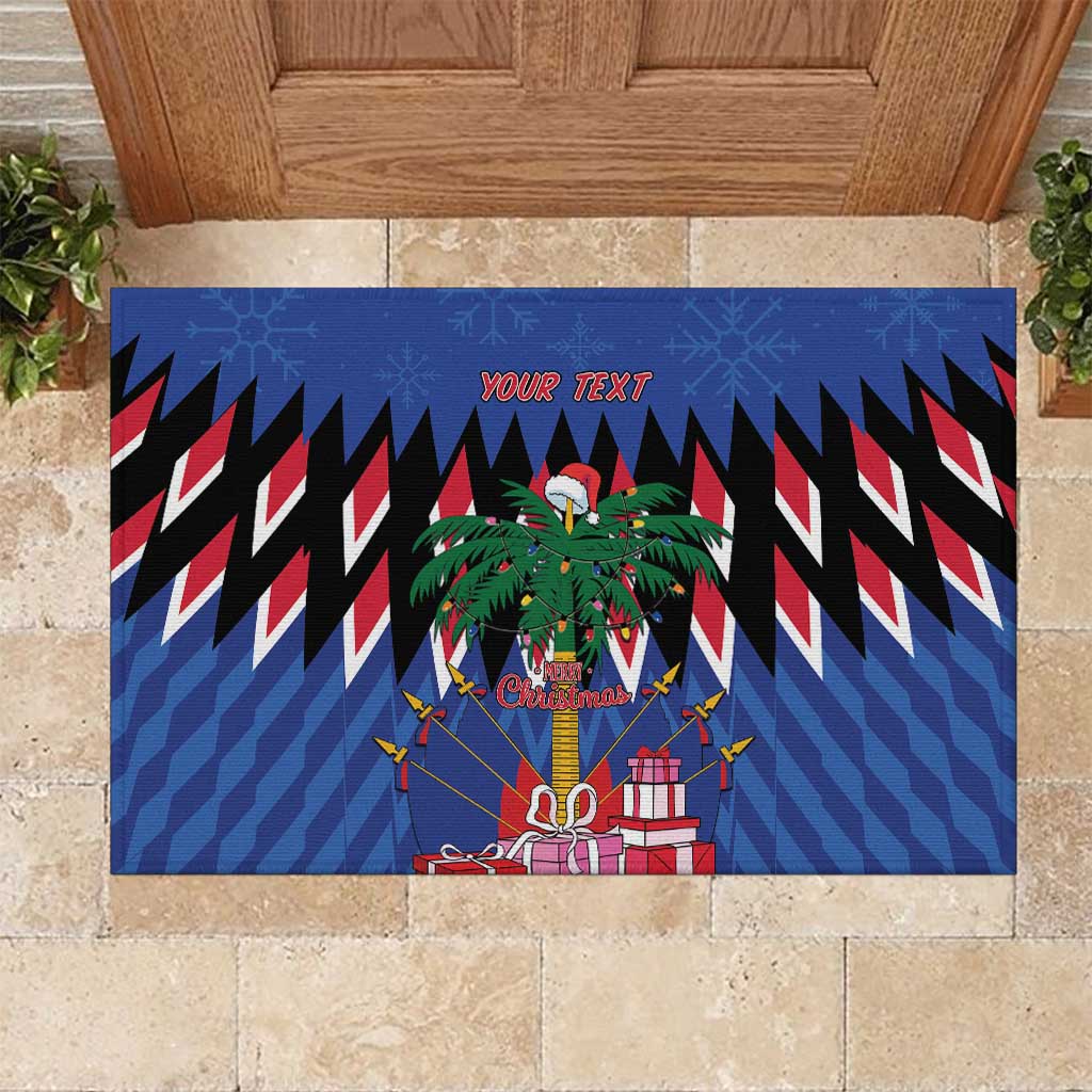 Haiti Afro Christmas Personalized Rubber Doormat Festive Vibes