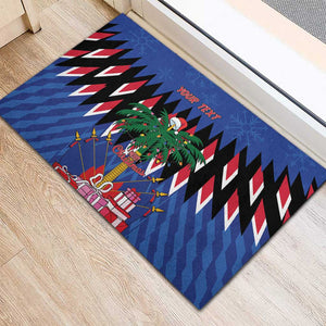 Haiti Afro Christmas Personalized Rubber Doormat Festive Vibes