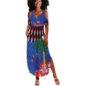 Haiti Afro Christmas Personalized Summer Maxi Dress Festive Vibes