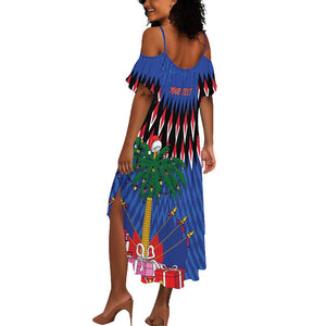 Haiti Afro Christmas Personalized Summer Maxi Dress Festive Vibes