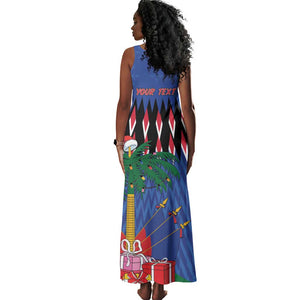 Haiti Afro Christmas Personalized Tank Maxi Dress Festive Vibes