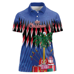 Haiti Afro Christmas Personalized Women Polo Shirt Festive Vibes