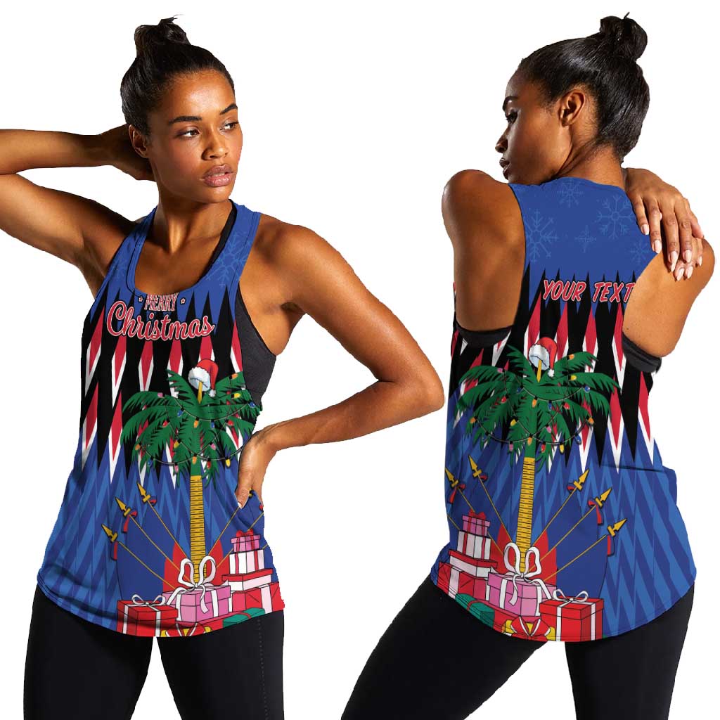 Haiti Afro Christmas Personalized Women Racerback Tank Festive Vibes