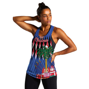 Haiti Afro Christmas Personalized Women Racerback Tank Festive Vibes