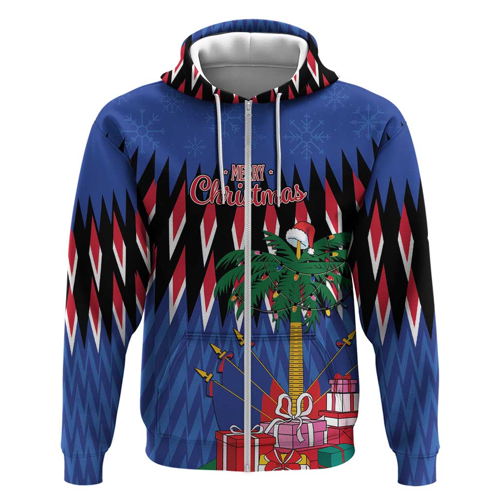 Haiti Afro Christmas Personalized Zip Hoodie Festive Vibes