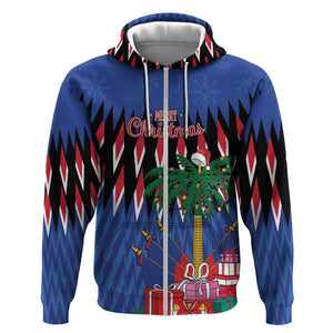 Haiti Afro Christmas Personalized Zip Hoodie Festive Vibes