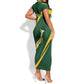 Personalized South Africa Bokke Short Sleeve Bodycon Dress Minimalism Style