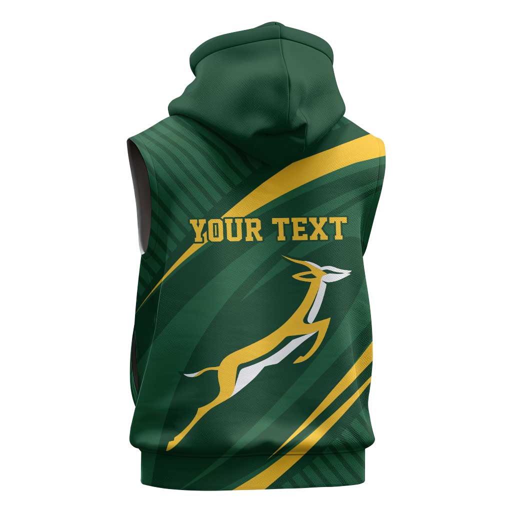 Personalized South Africa Bokke Sleeveless Zip Hoodie Minimalism Style - African Pride