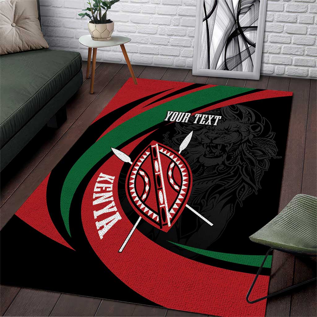 Kenya Personalized Area Rug Mashujaa Day Lion Warrior