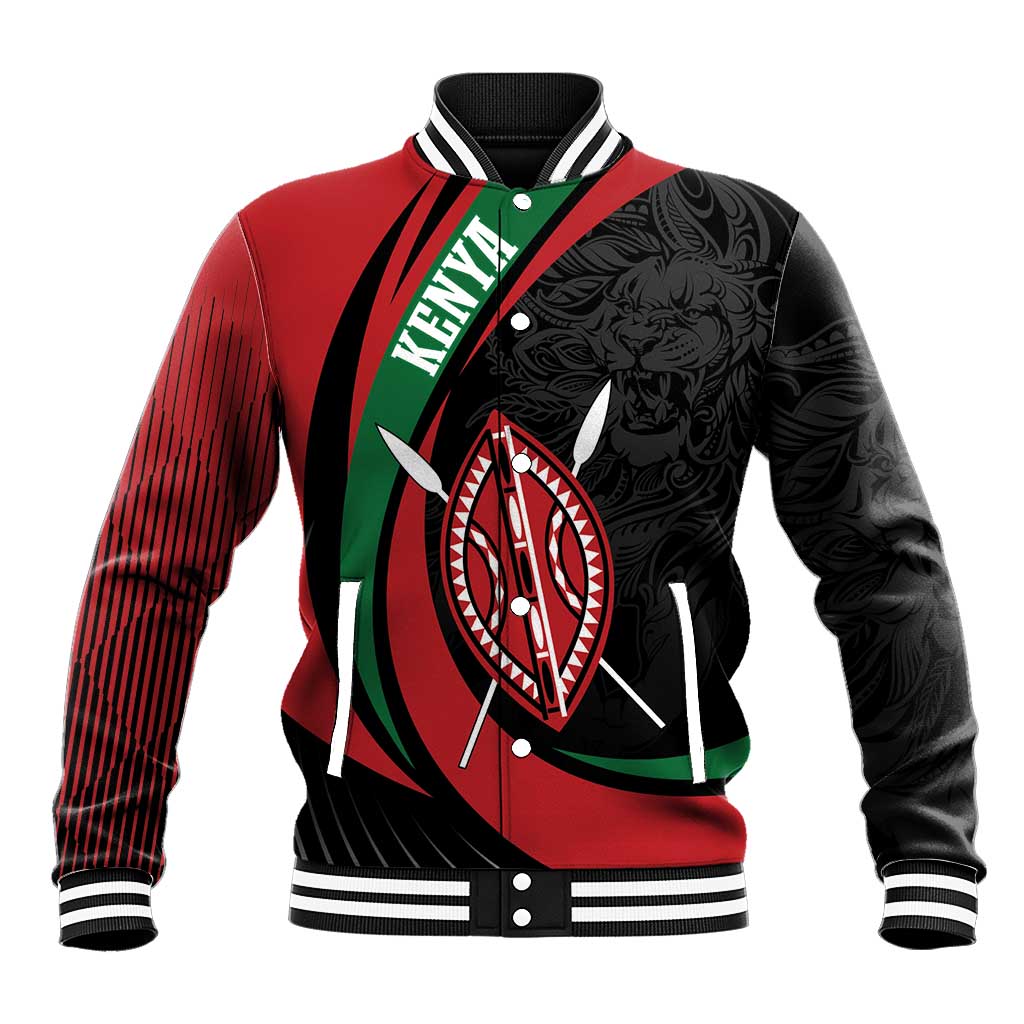 Kenya Personalized Baseball Jacket Mashujaa Day Lion Warrior LT7