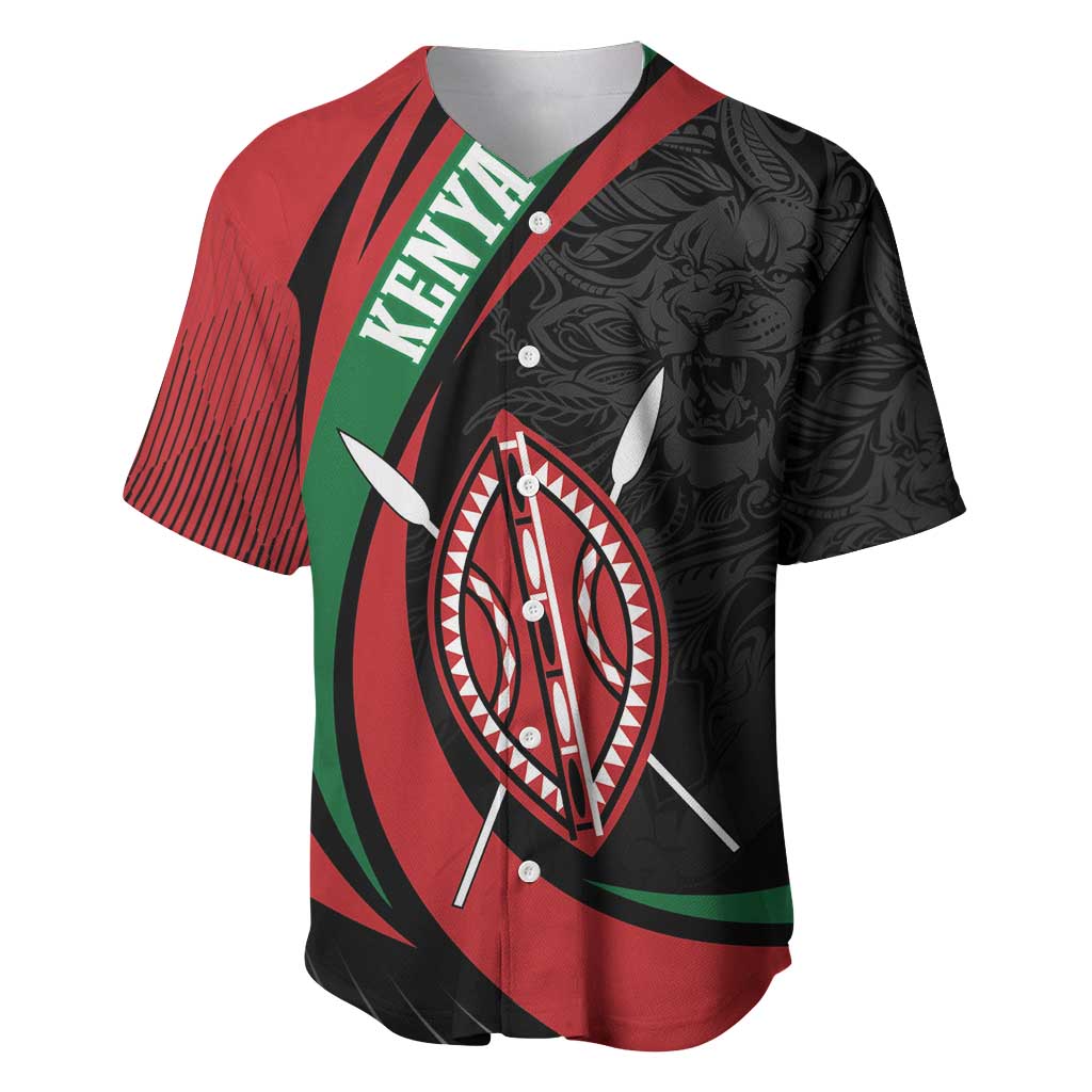 Kenya Personalized Baseball Jersey Mashujaa Day Lion Warrior