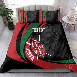 Kenya Personalized Bedding Set Mashujaa Day Lion Warrior