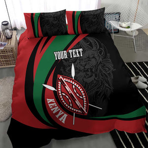 Kenya Personalized Bedding Set Mashujaa Day Lion Warrior