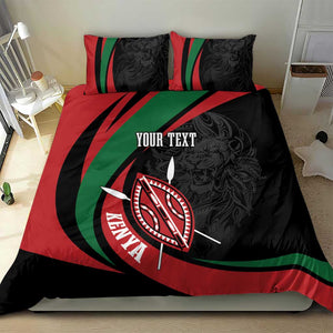 Kenya Personalized Bedding Set Mashujaa Day Lion Warrior